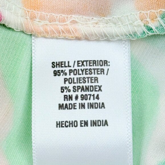 MSK Women's Pullover Stretch Ivory Multi Floral Print Short Sleeve Dress XL NWT - Picture 10 of 12